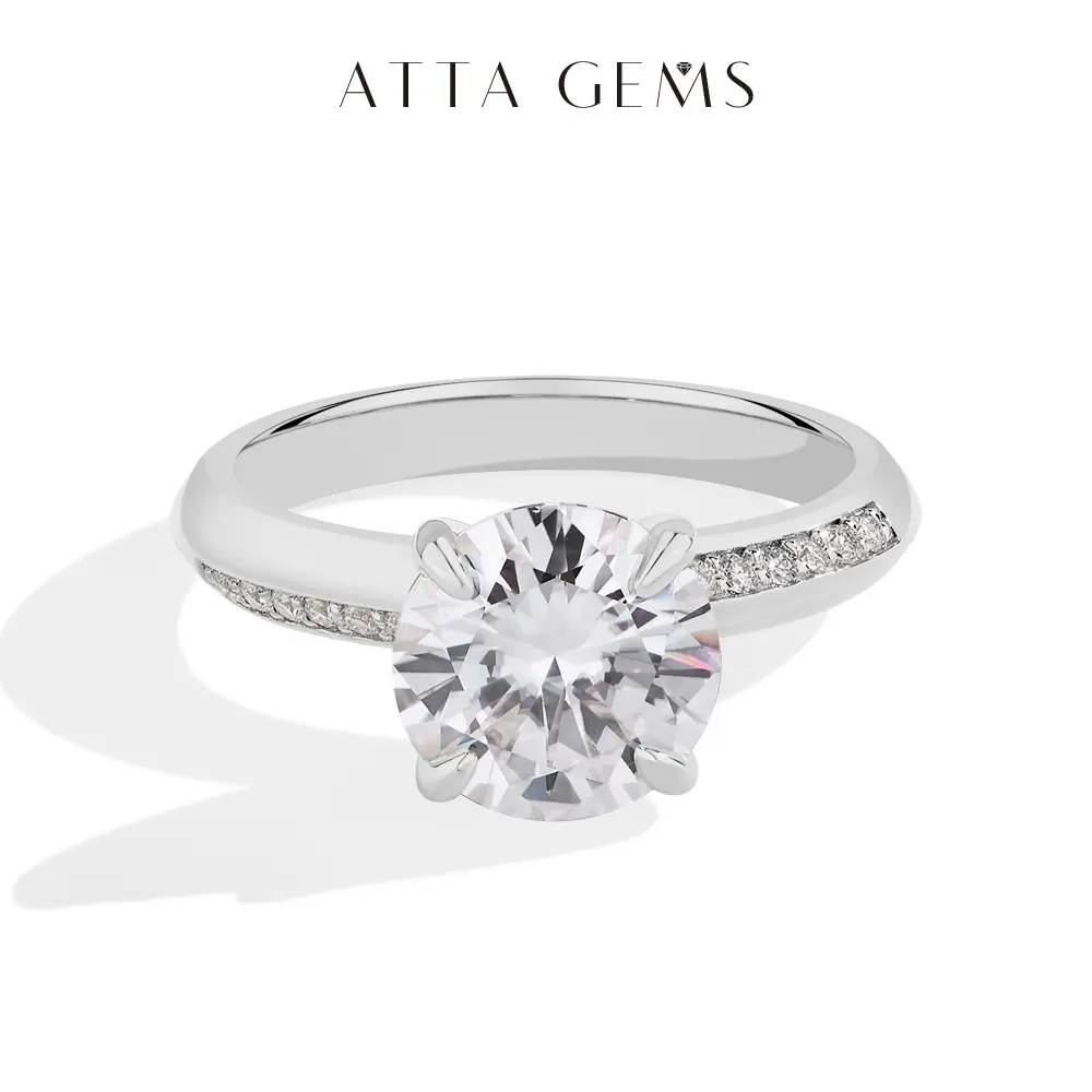 Women's 3CT Round Shape Artificial Moissanite Solitaire Ring Band, Elegant Engagement Ring, Fine Jewelry Gift, R172 summerwins
