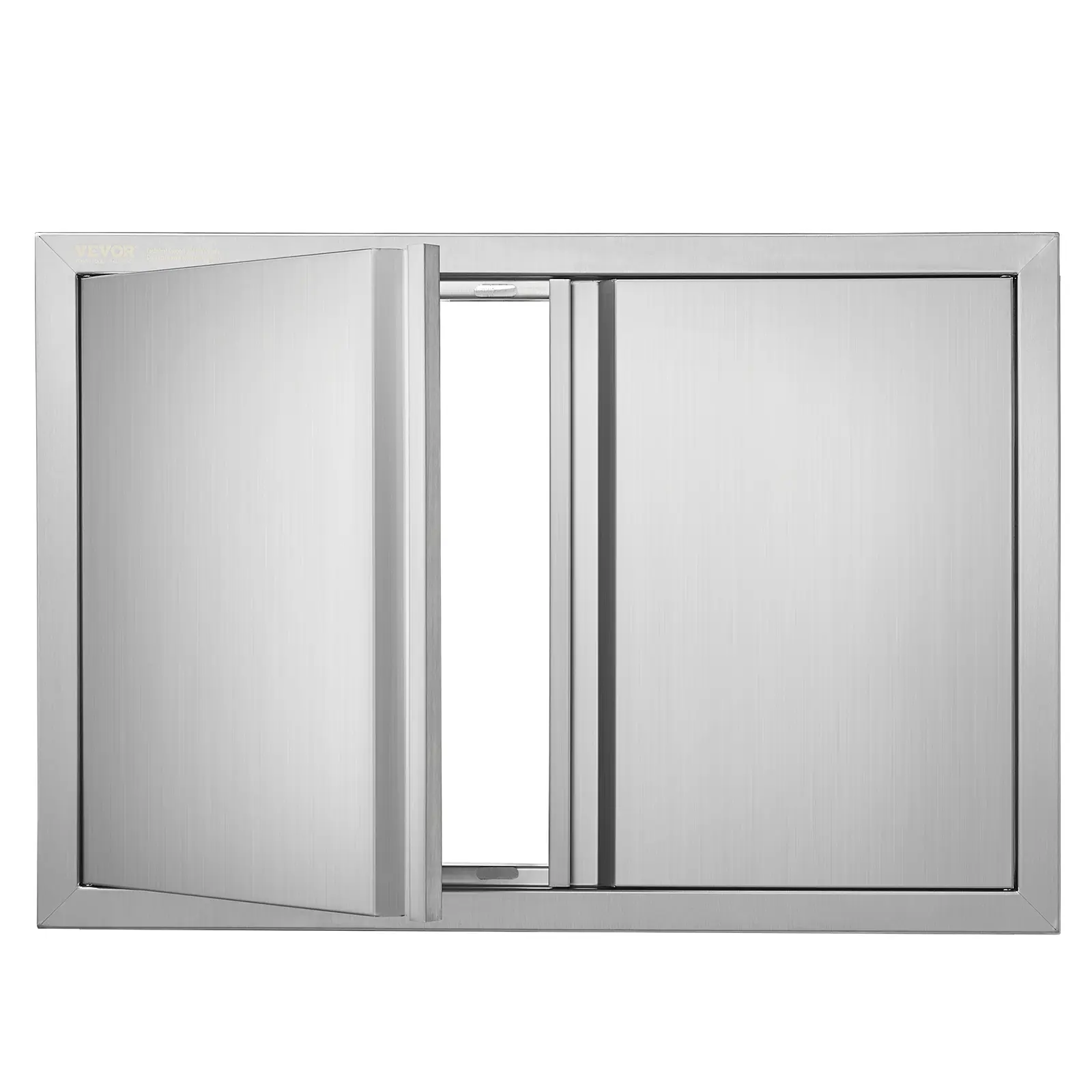 【Summerfinds】VEVOR BBQ Access Door 28W x 19H Inch Double Outdoor Kitchen DoorStainless Steel Flush Mount DoorWall Vertical Door with Recessed Handles for BBQ IslandGrilling StationOutside Cabinet, Double Door Design, Magnetic Door Stopper