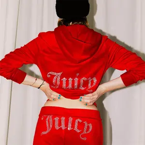 2026 Fashion Hot Diamond Korean Fleece Sports and Leisure Suit Two-piece Set Red Suit Novice Ladies the rookie tracksuit biker shorts