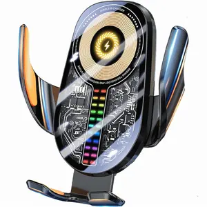 Car Phone Holder 15W Wireless Charger - Automatic Sensing Clamp Type Three-axis Adjustable 360 Degree° Rotating Fast Charging Phone Holder Suitable for Your Car Air Vent Clip Slim Design Unisex Suitable for iPhone Samsung Android infrared sensor gift