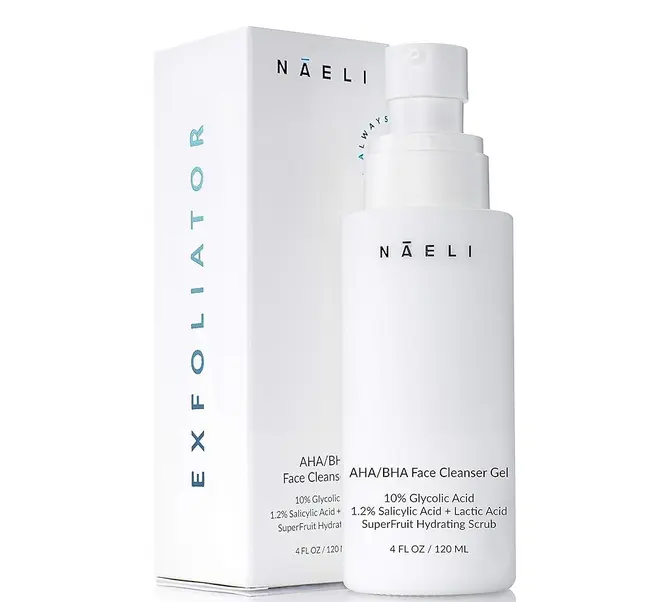 AHA/BHA Exfoliating Face Wash - 10% Glycolic Acid & Salicylic Acid Cleanser, Anti Aging Acne & Wrinkle Reducing Facial Exfoliant, Pore Minimizer & Brightening Scrub - Vegan & Cruelty Free, 4 oz