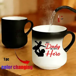 Magic Color Changing Mug, Heart Handle Design, 11 Oz/330 Ml Thermosensitive Ceramic, Perfect Gift for Mom, Friends, Lovers, Father