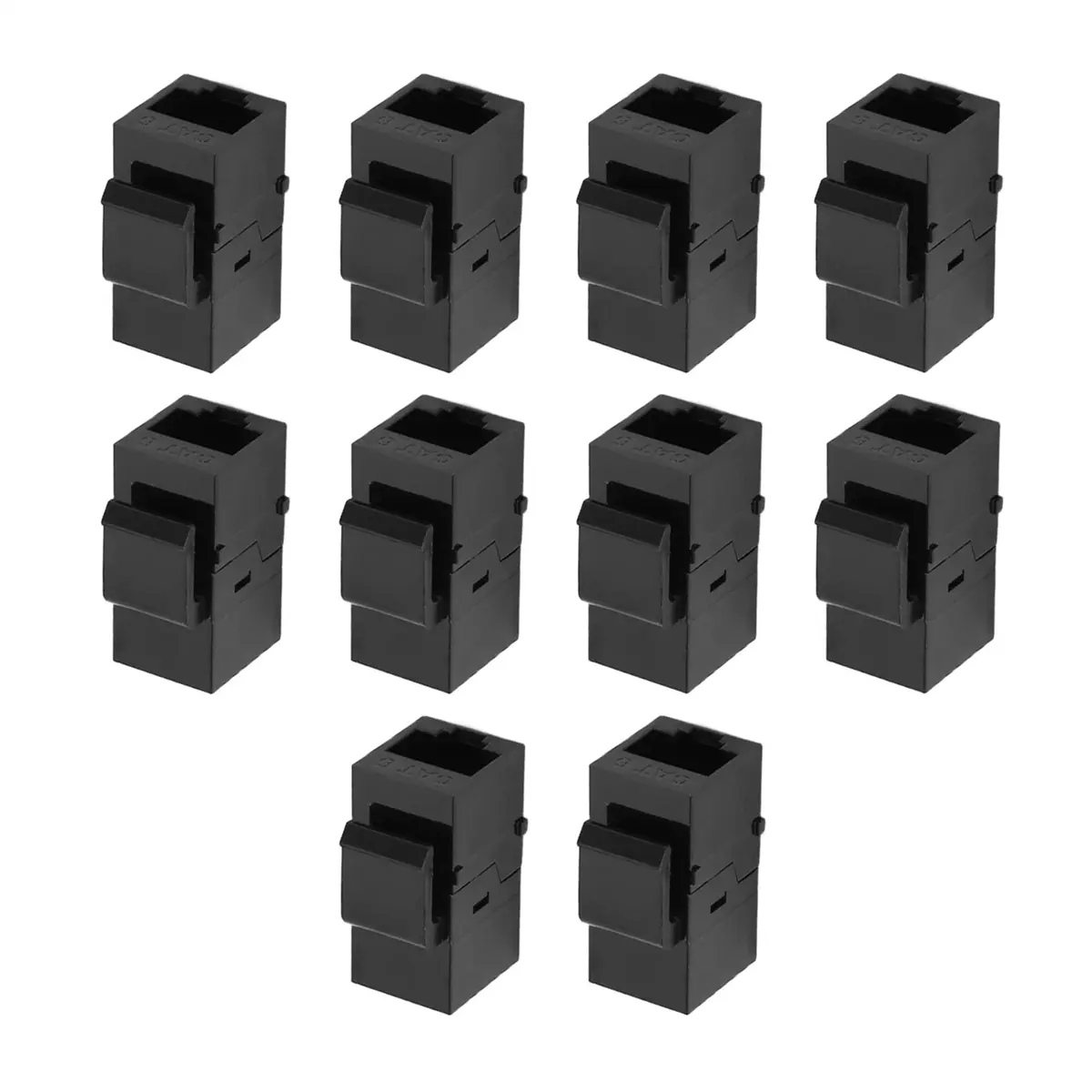 Sports & Outdoor Fitness 10-Pieces Black RJ45 Connector Keystone Jack, Cat6 Ethernet Network LAN Extension Coupler Adapter for Ab Training