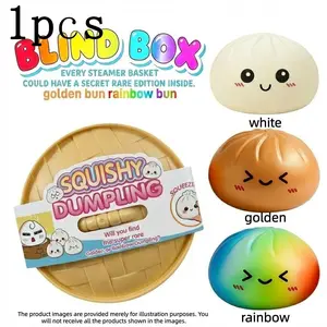 Expressive Big Dumpling Squishy - Mysecret Bun Fidget Toy, Soft TPR Material, Stress Relief, Stress Ball, Unboxing Surprise, Random Style per Pack. Valentine's Day and Easter gifts, suitable for children to exchange gifts