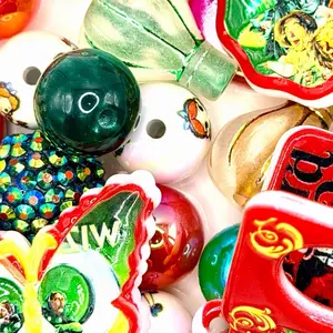 (NEW) Off to Oz; Resin and Acrylic Beads & Charms Mix for DIY Beaded Pens Keychains Phone Chains Sun Catcher Car Hanger and Other DIY Jewelry Accessories Crafts or Projects Colorful Beadable