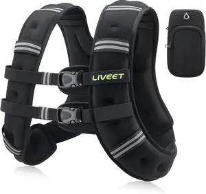 【Holiday Haul】 Liveet Weighted Vest for Women & Men - 5-30 lbs Adjustable Straps Reflective Strips for Walking Running Strength Training Cardio Workout Outdoor Hiking Muscle Exercise Equipment|Weighted Vest Benefits,OutdoorFun