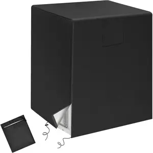 Air Conditioner Cover for Outside Units, Durable Fits 32W x 32D x 36H IN Central AC Condenser Appliance, Wind Water Sun Leafproof, Square Black