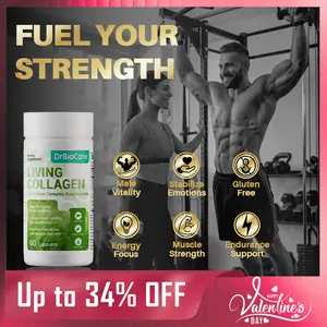 DrBioCare Men’s Performance Boost – Promotes Strength, Endurance, Blood Flow & Vitality – Featuring Living Collagen & L-Carnitine – 60 Capsules