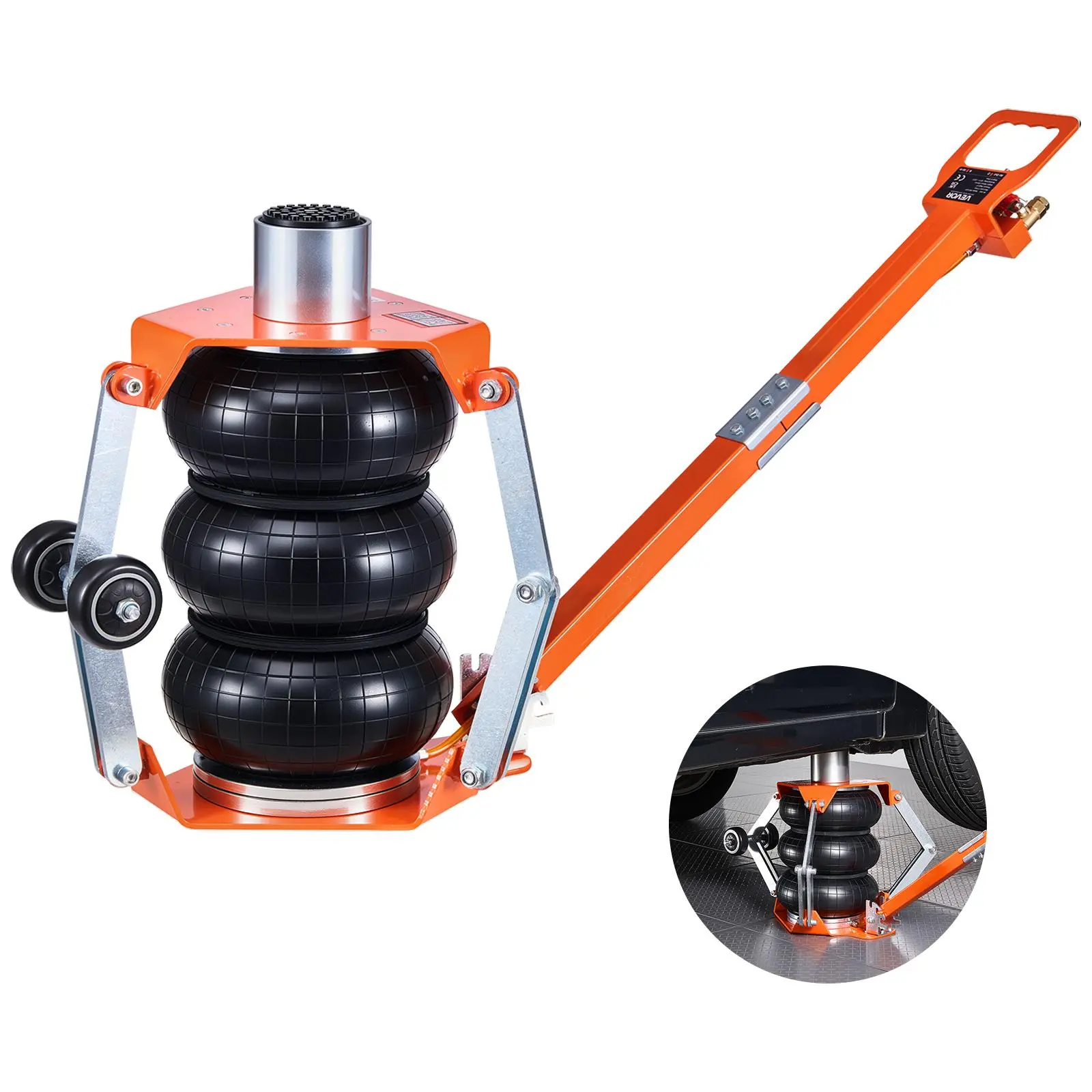 【Summerfinds】VEVOR Air Jack,3 Ton/6613 lbs Triple Bag Air JackAirbag with Support RodLift Up to 18.5 inch with Heightened Column & Adjustable Handle1-6 s Fast Lifting Pneumatic for CarSUVPickup Truck