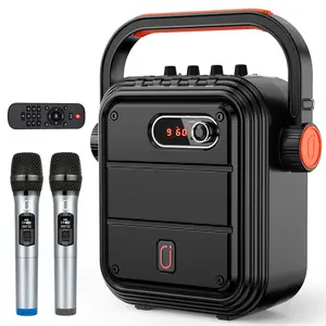 66BT Karaoke Machine with 2 UHF Wireless Microphones