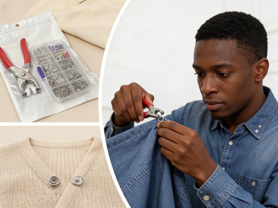 100 Sets Metal Snaps Buttons with Fastener Pliers Press Tool Kit Perfect for DIY Crafts Clothes Hats and Sewing, Snap Button Fasteners Kit for Clothing Sewing