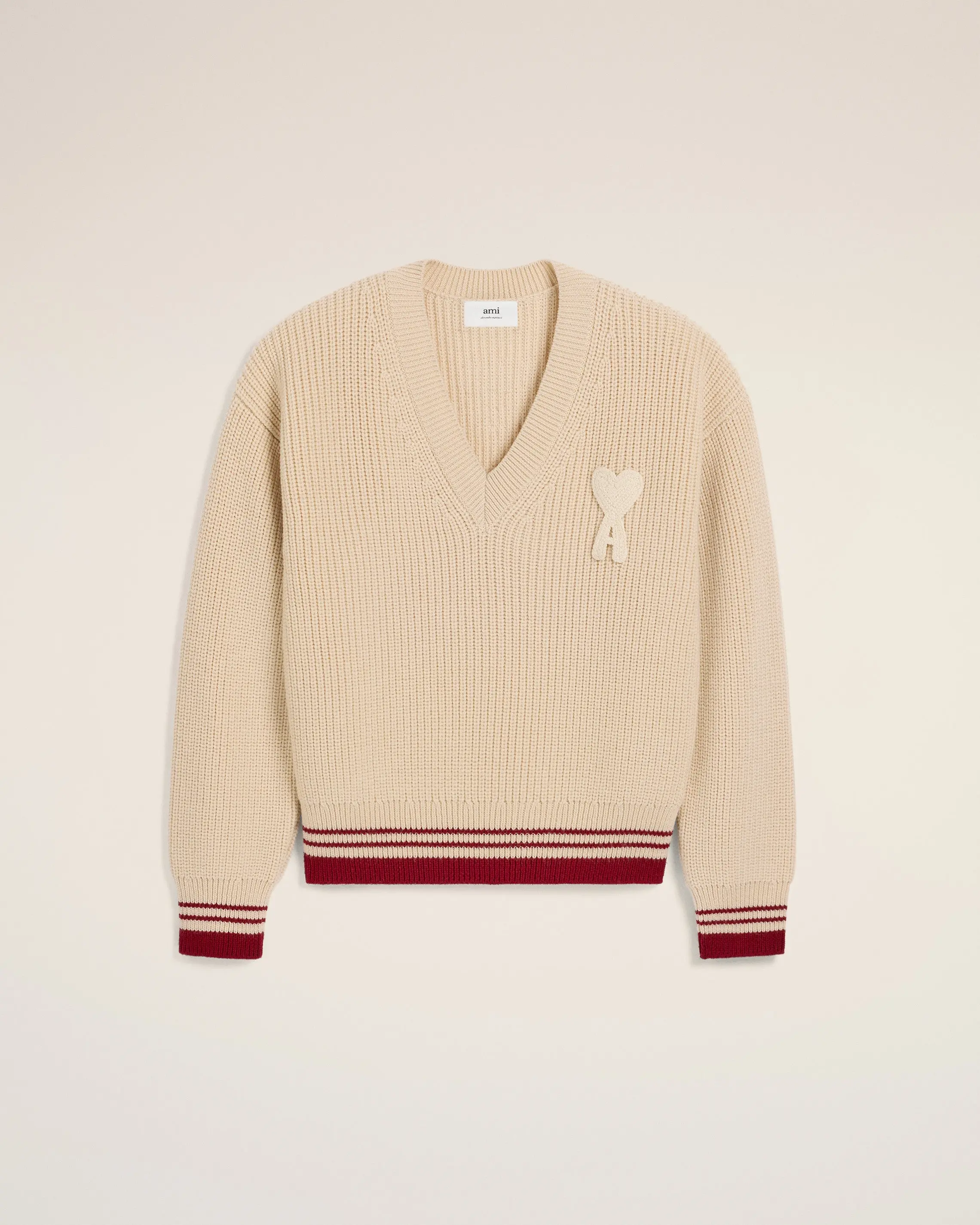 AMI PARIS Sweater in college ribs wool Unisex Apparel