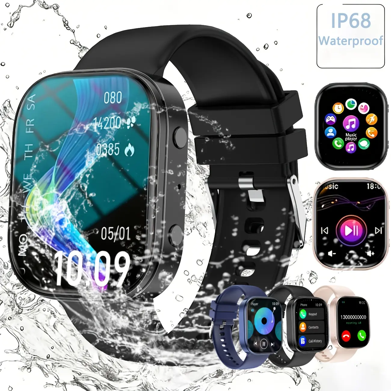 2026 New Smartwatch, Unisex | 4.78 cm AMOLED High-Definition Display, Wireless Calling, Activity Tracking, Pedometer and Calorie Counter, IP68 Waterproof Rating, Multiple Sports Modes, Multifunctional, Compatible with iPhone and Android, cover watch,summe