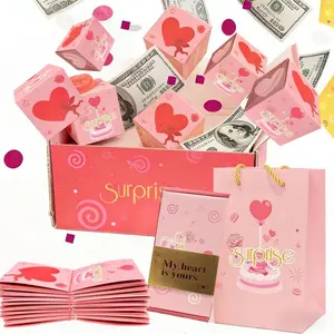 Surprise Envelope Explosion Money Box, Unique Foldable Bounce Gift Box, Birthday Anniversary Valentine's Proposal Luxury Cash Box, Surprise Gifts, Gift Box Set