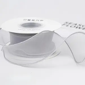 1 Roll Clear Gauze Ribbon - Durable Sheer Organza for Flower Bouquets & Cake Decor - Versatile Craft Tape for Weddings, Valentine’s & Party Embellishments