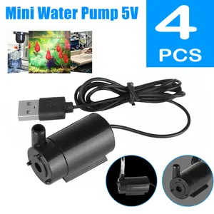 Dazone 4Pcs USB Micro Submersible Mini Water Pump for Aquariums Fish Tank Pond Fountain Hydroponics Garden