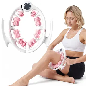Merach Manual Push-Pull Roller Relaxing Deep Tissue Massage Tool Ring for Thigh Calf & Waist Foam Roller for Daily Stretching & Recovery Body Care Pink Summervibes