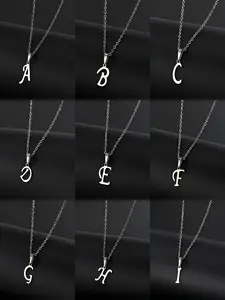 1 PC Minimalist Stainless Steel 26-Letter Pendant Necklace - Unisex Style - Hypoallergenic, Water-Resistant, Fade-Resistant Jewelry, Minimalist Necklaces