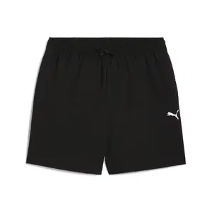 PUMA Mens Wardrobe Essentials Seersucker Relaxed 6 Inch Shorts Casual Bottoms Casual - Black