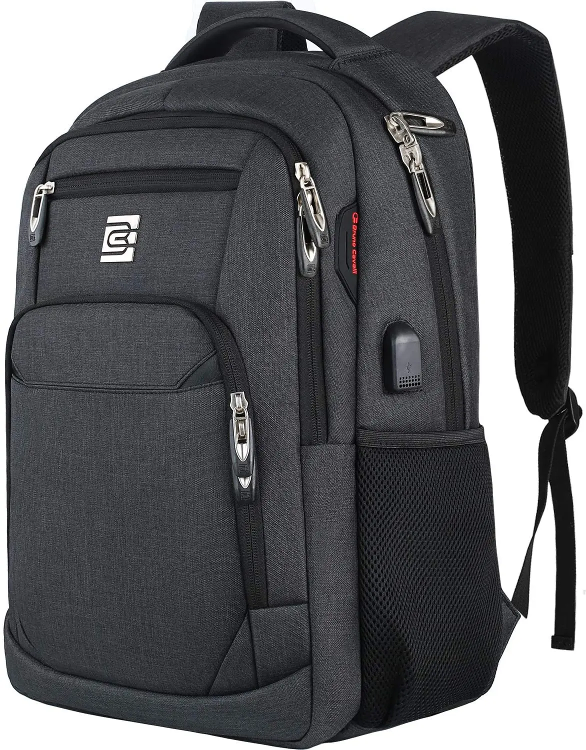 Laptop Backpack,Business Travel anti Theft Slim Durable Laptops Backpack with USB Charging Port,Water Resistant College Computer Bag for Women & Men Fits 15.6 Inch Laptop and Notebook - Black Volher