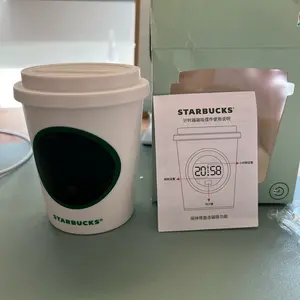 Starbucks classic white hot cup  electronic timing magnetic ornaments