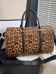 Fashion Leopard Print Travel Bag, Waterproof Leather Gym Bag, Multi-Functional Work or Leisure Use, Perfect for Travellers