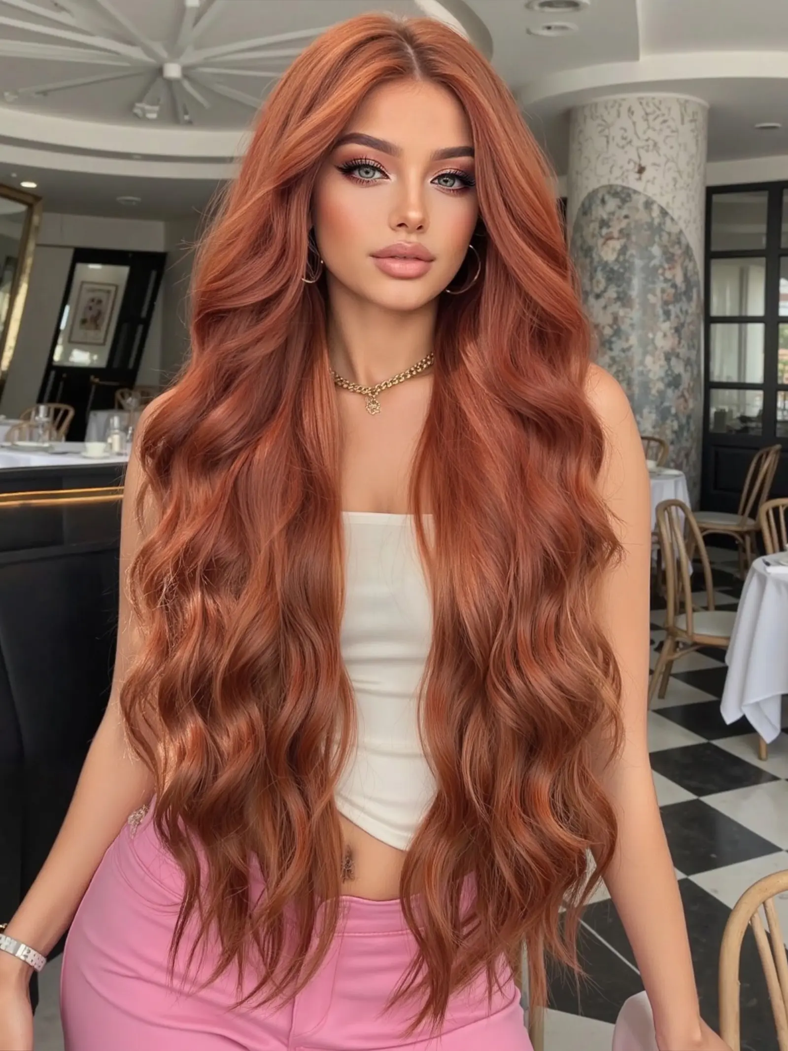 Long Curly Wig, 13x6 HD Lace Front Hairline, 32 Inch Heat Resistant Synthetic Fiber, Natural Look, Suitable for All Seasons, Pre Plucked Wigs, Heat Friendly Wig