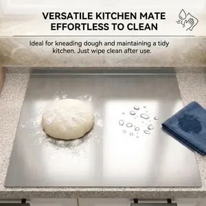 Dual-Size Stainless Steel Kitchen Chopping Board, 30x30cm & 40x50cm with Raised Edge, Hygienic & Durable for Meat, Vegetable & Daily Cooking
