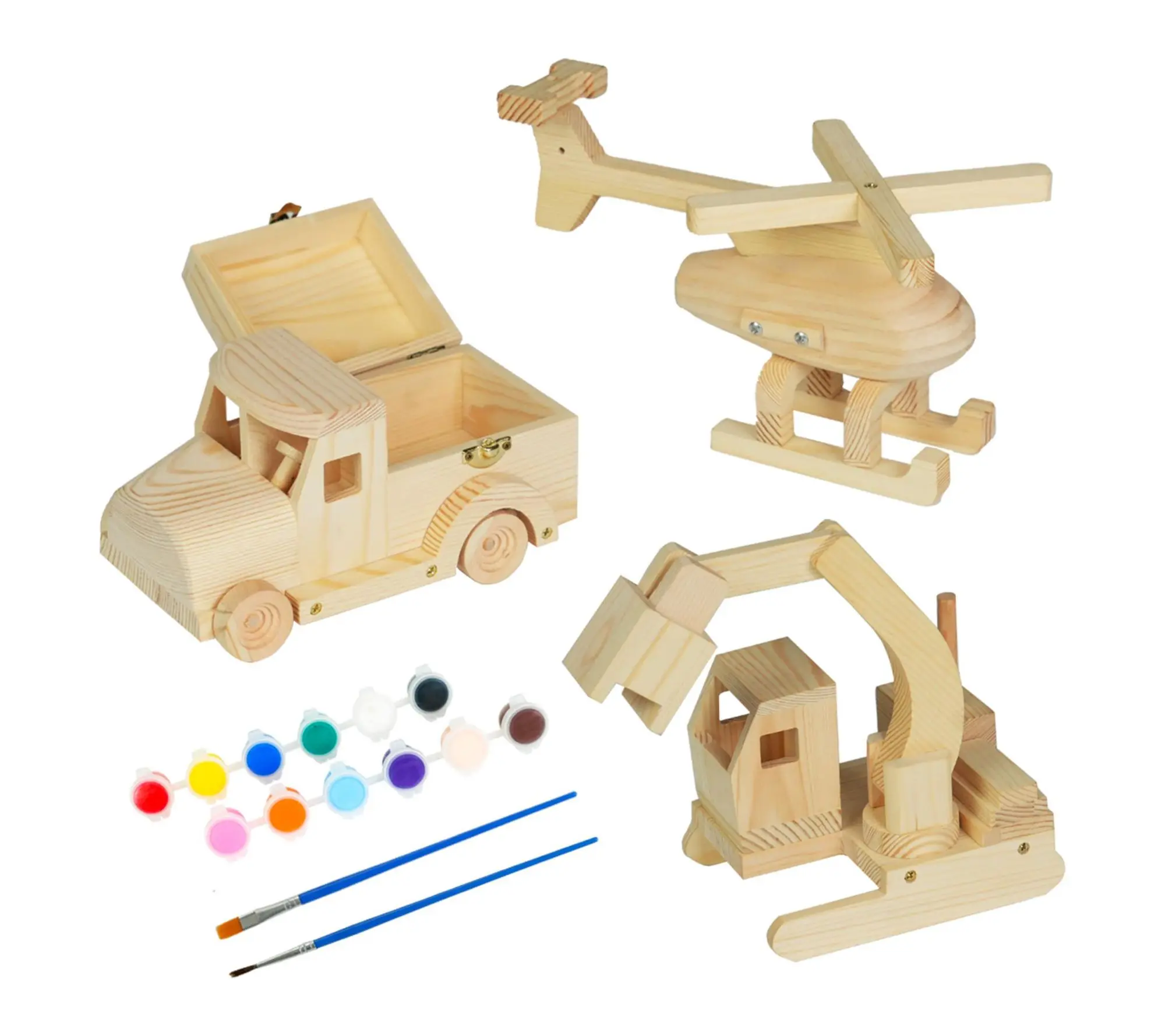 Easy Playhouse DIY 3 Vehicle Wood Building Toy Kit