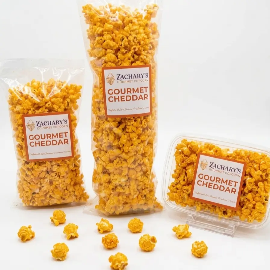 Zachary's Gourmet Cheddar Popcorn - Bold, Tangy Real Cheese Snack, Milk & Coconut Infused, Gluten Free