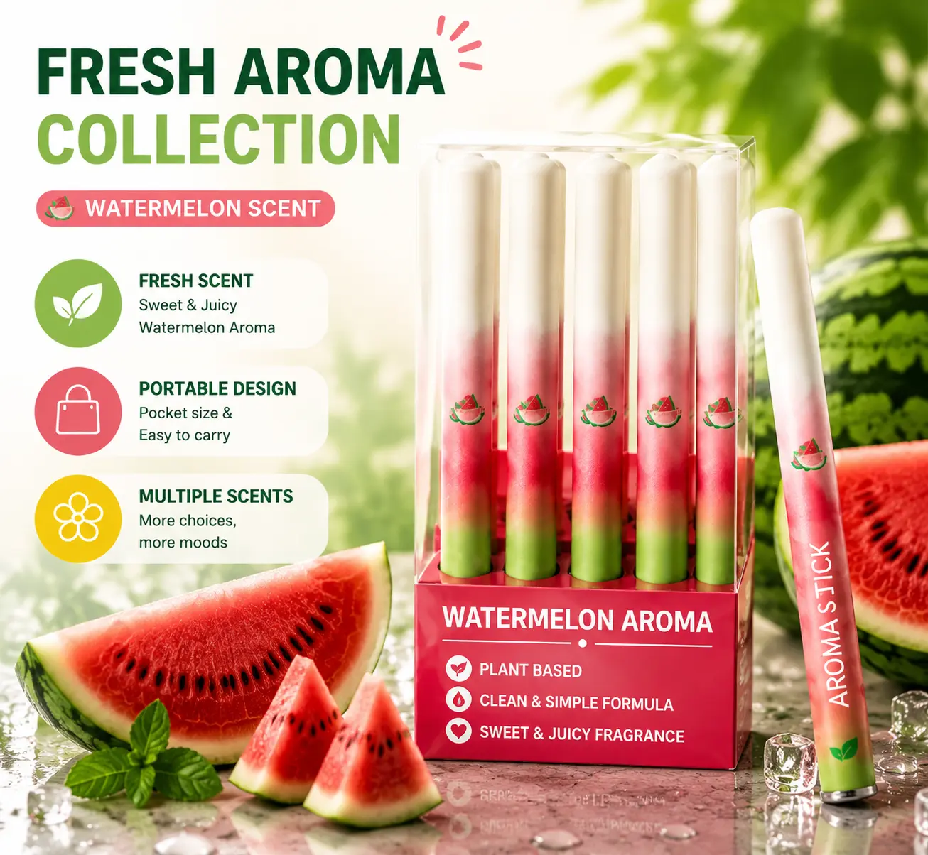 Multi-Scent Aroma Stick, Portable Fragrance Stick with Various Scents Available, Fresh Scent for Everyday Use