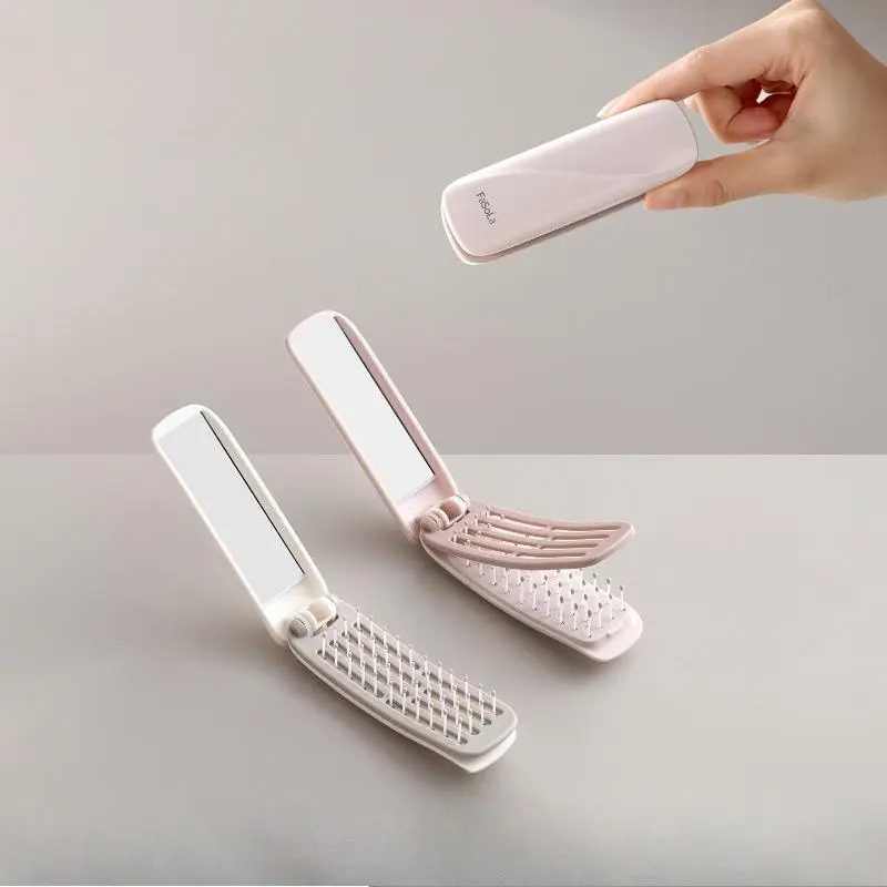 Portable Folding Comb for Smooth Hair, Portable and Easy To Carry, Mirror and Comb in One