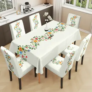 2/5/7PCS, Chair covers set, Dining chair cover, Stretch chair slipcovers, floral print, elastic polyester fiber sliding cover, sewn closed, detachable cleaning, suitable for home, office chair decoration