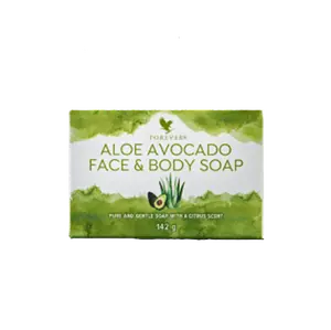 Forever Aloe Avocado Face & Body Soap - Rich Hydrating Formula with Avocado Butter & Aloe Vera for Gentle Cleansing & Soft Skin - Vegetarian Vegan Friendly & Gluten-Free - 142g