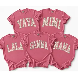 Personalized Preppy Floral Mama T-Shirt For Mom And Grandma, Custom Retro Pink Roses Comfort Colors Tee For Nana Gigi Mimi, Apparel Made In USA		
