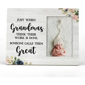 Just When Grandmas Think Their Work Is Done Someone Calls Them  Picture Photo Frame,  Grandma  Announcement  Picture Frames, Grandma Gifts (4x6 Inch Photo)