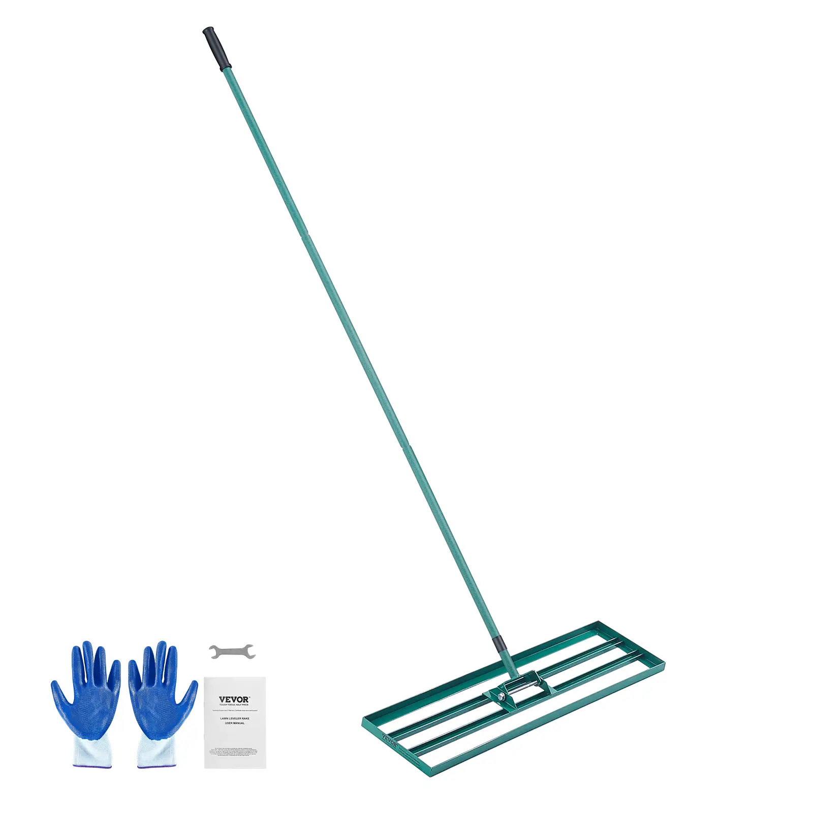 VEVOR Lawn Leveling Rake, 36"x10" Level Lawn Tool, Heavy-duty Lawn Leveler with 78" Steel Extended Handle, Yard Leveling Rake Suit for Garden, Golf La