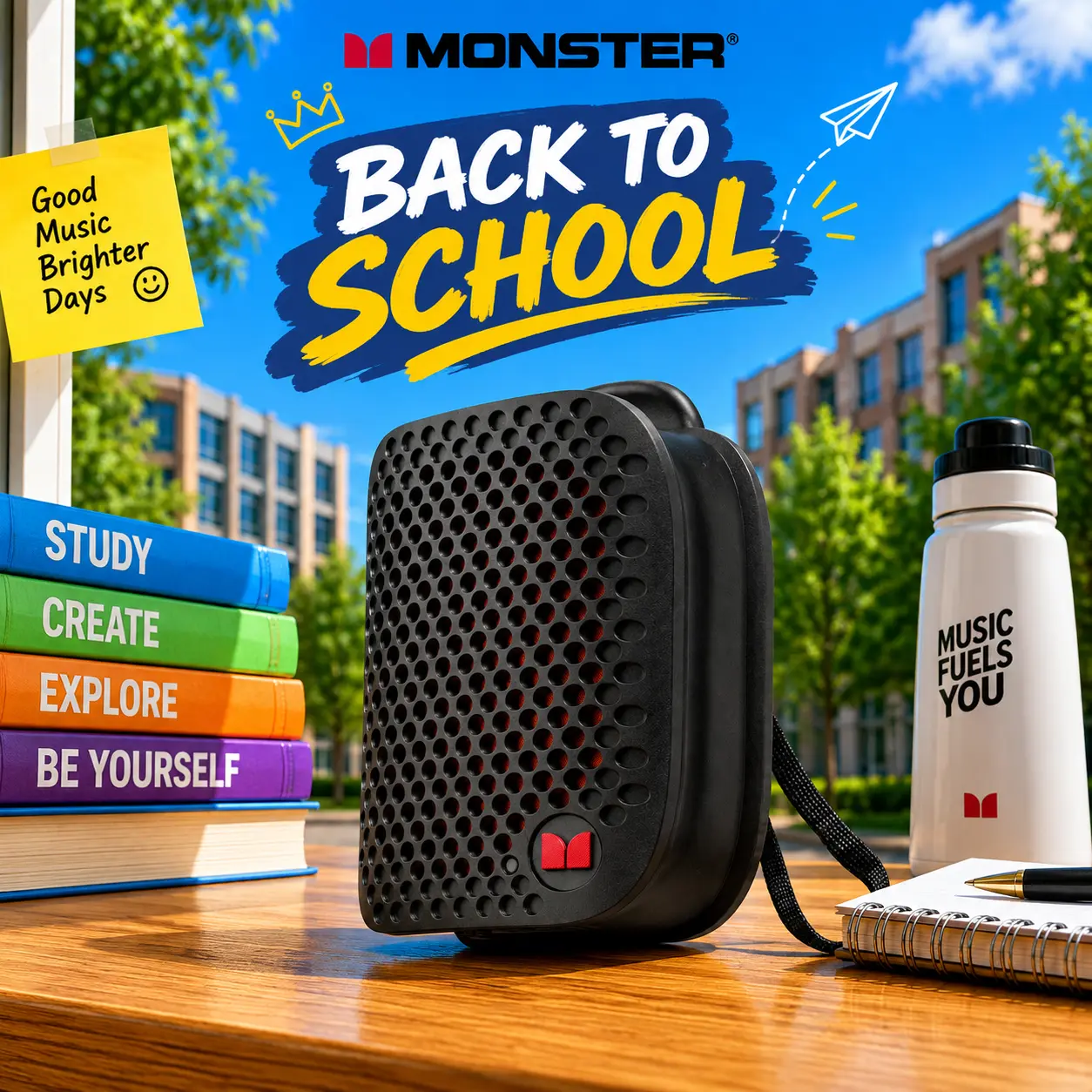 Monster Blaster Micro Wearable Bluetooth Speaker, Clip-on Wireless Speaker for Hands-Free Calls and Music, Small Portable Speaker for Workout, Cycling, Running, TWS Pairing, IPX7 Waterproof - TikTokShopBackToSchool