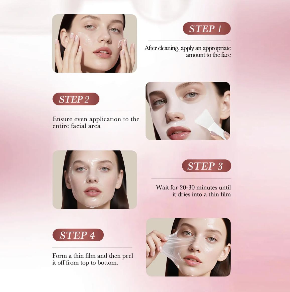 Collagen Nicotinamide Peel-off Mask, Locks in Moisture, Improves Dullness, Smooths Wrinkles, Firming Deep Cleansing Face Mask for All Skin Types, 75ml SADOER