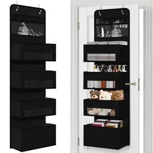 No Drill Door Hanging Organizer Nursery Closet Cabinet Baby Storage , Hanging Storage with Clear Window with 4 Large Pockets and 2 Small PVC Pockets Hangable