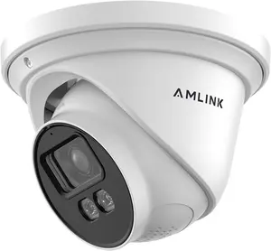 AMLINK 4K/8MP Security AI IP PoE Turret Camera AL8M-T8198EW with Human/Vehicle Detection, Night Color 100ft, 2-Way Audio, Deterrent