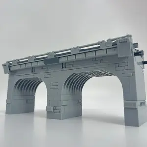 Elevated Rail Building Block Toy Set, ABS Material Train Elevated Rail Model, Railway Bridge Building Block Set, DIY Construction Set, Stem Building Blocks, Expansive Building Experience, Durable