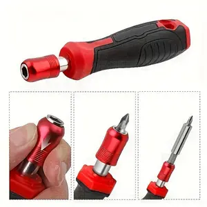 1pc Screwdriver Handle, Multifunctional Ratchet Handle, 6.3mm, Hand Tool, Magnetic Precision Screwdriver