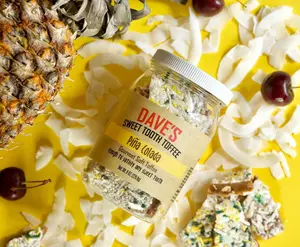 Piña Colada Toffee - 1/2 Pound Gift Jar - Dave's Sweet Tooth Seasonal Release