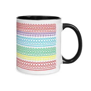 11oz Rainbow Ceramic Mug, Microwave & Dishwasher Safe, Food-Grade Coffee Cup for Home Office
