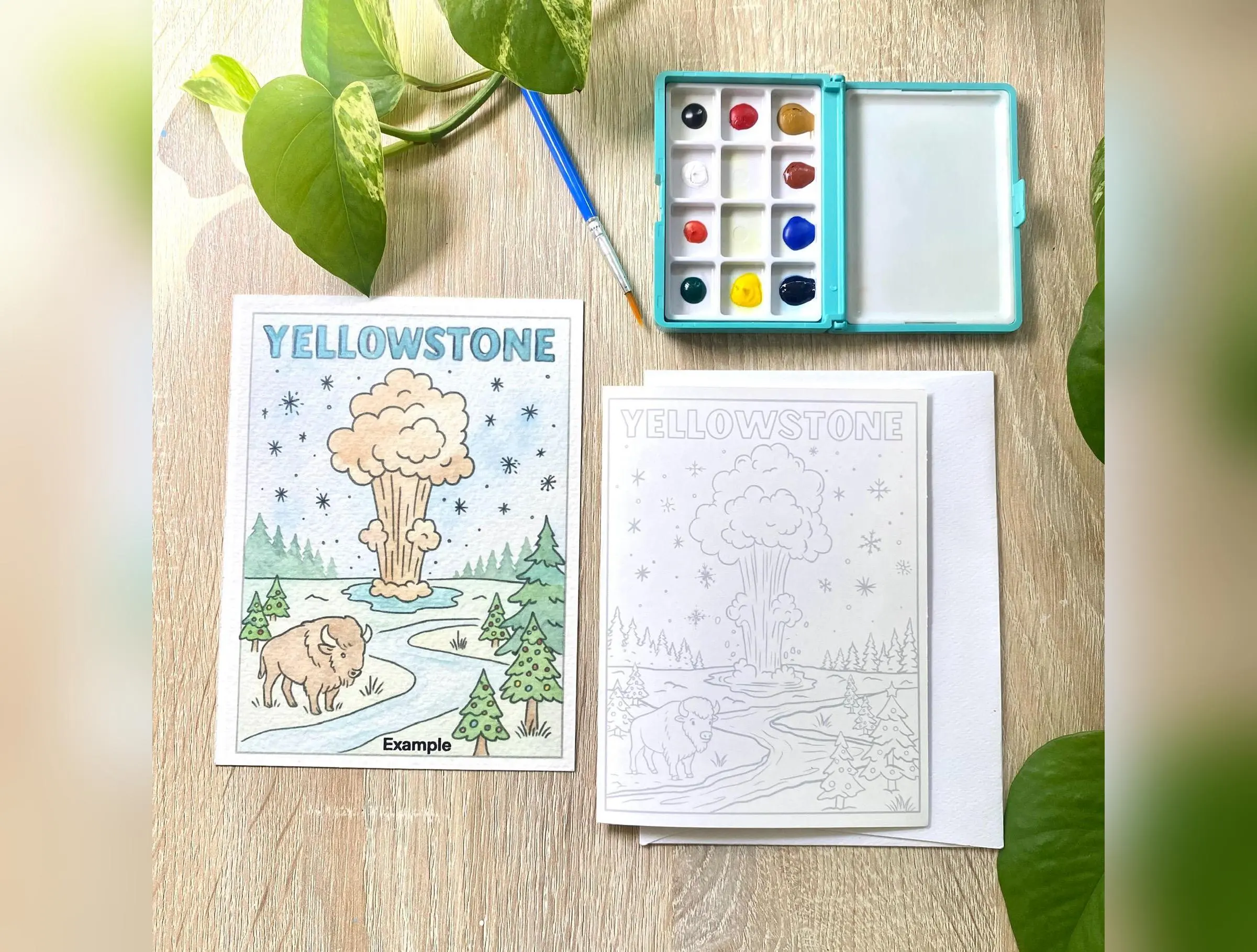 Yellowstone Watercolor Card Kit – DIY National Park Painting