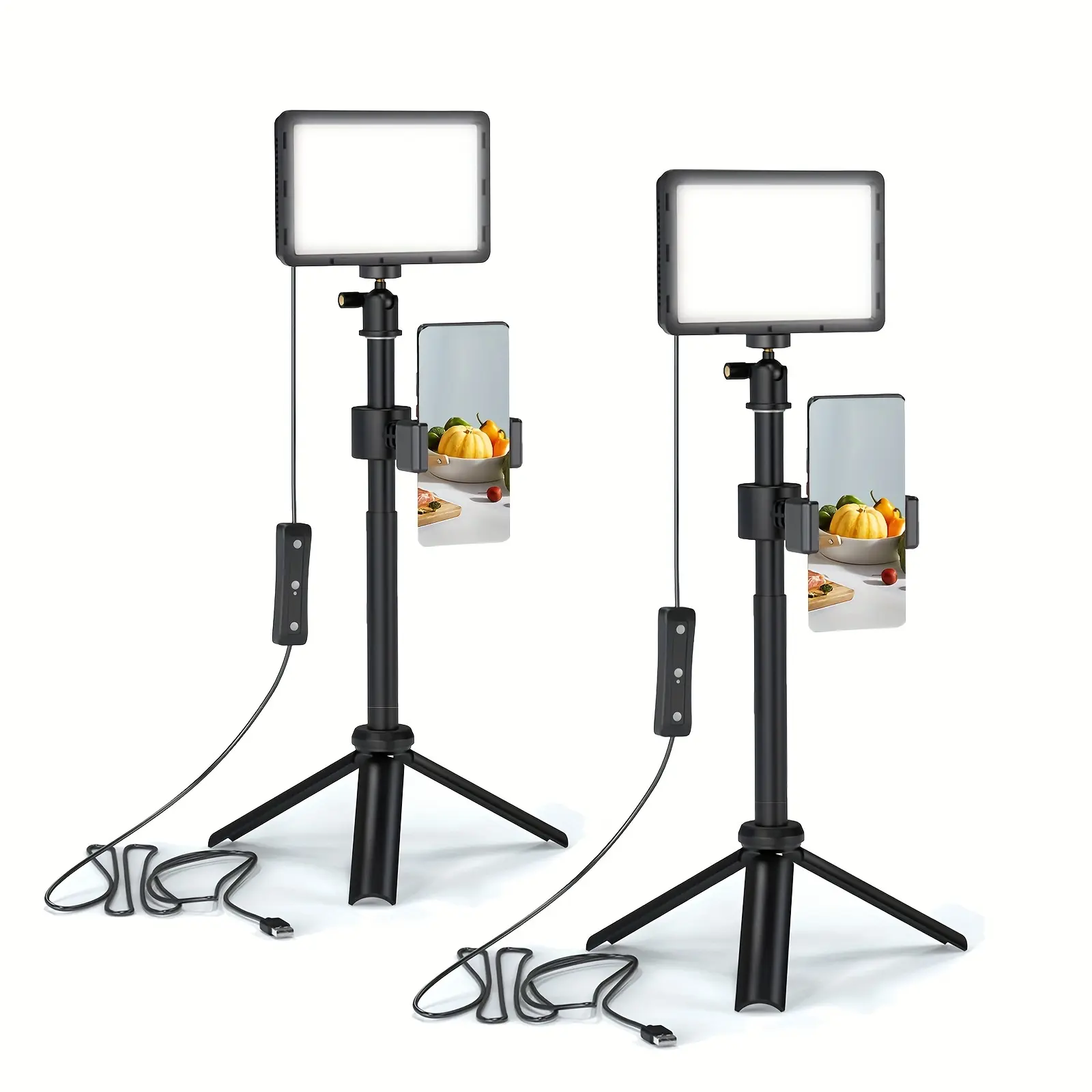 2sets LED Video Light,  USB Photo Lights with Mini Tripod and Colored Filters for Photo Studios, Small Angle Shooting, Video Recording, Game Streaming, Led Camera Light, Live Streaming Light