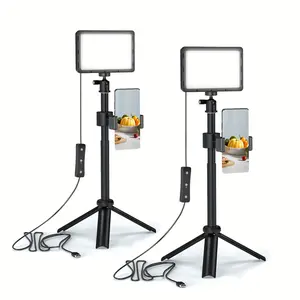2sets LED Video Light,  USB Photo Lights with Mini Tripod and Colored Filters for Photo Studios, Small Angle Shooting, Video Recording, Game Streaming