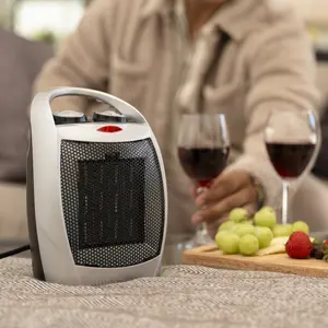 R.W.FLAME Portable Ceramic Space Heater with Adjustable Thermostat, 750W/1500W, Three Heating Modes, Fan-Only, ETL-Certified, 6.2"x4.74"x8.4" Compact Design