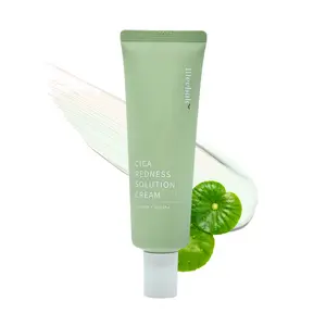 Meebak Cica Redness Solution Cream Lite 50g Lightweight Moisturizer for All Skin Types, Neutralizes Redness, and Corrects Blemishes with Powerful Ingredients - Radiant, Blend